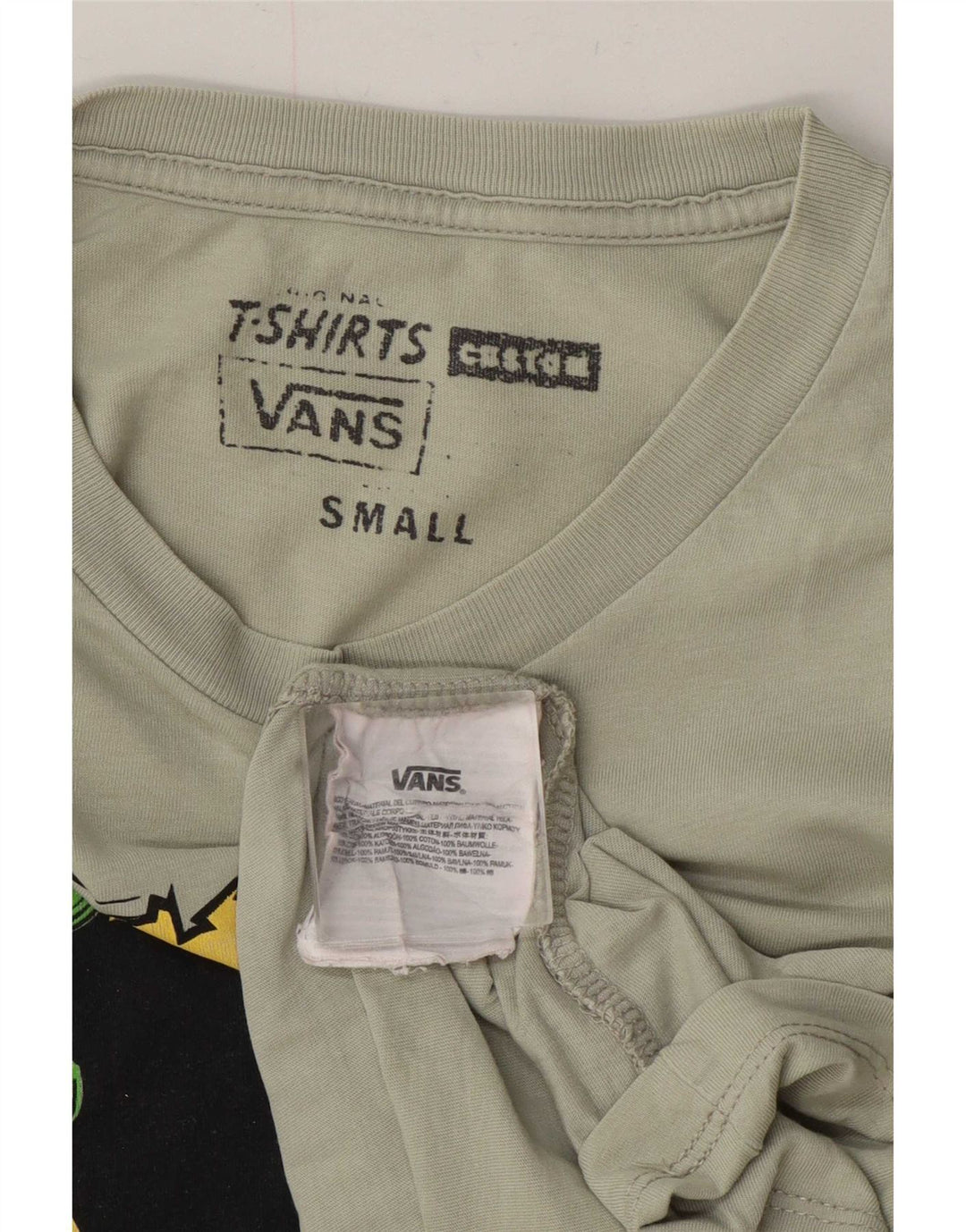 Vans Herre Grafisk T-Shirt Top Lille Grå Bomuld