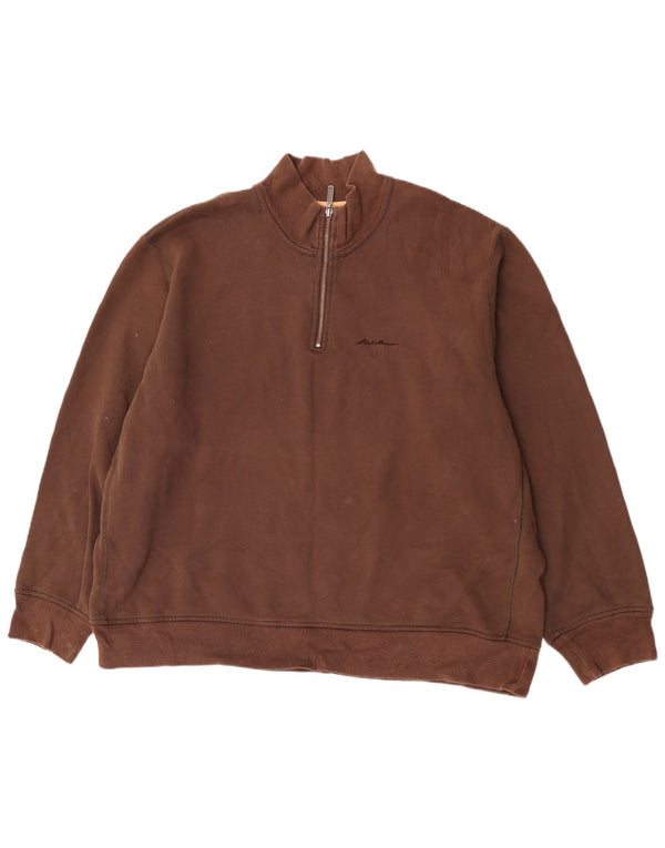 Eddie Bauer Sweatshirt med lynlås til mænd 2XL brun bomuld