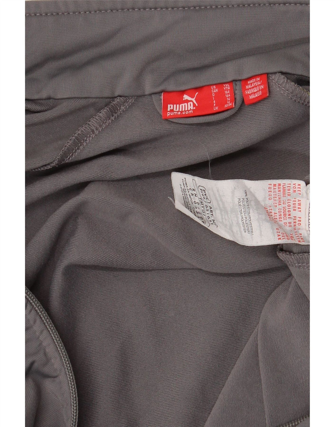 PUMA Træningsdragt topjakke til drenge 13-14 år Grå polyester