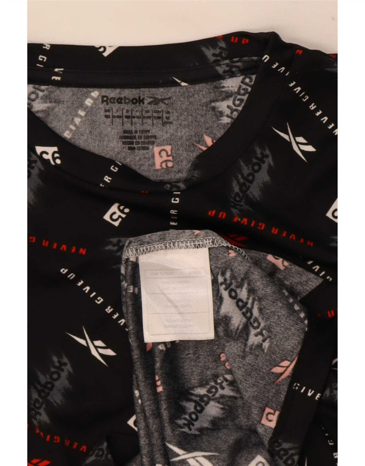 Reebok Boys Grafisk T-Shirt Top 11-12 År Medium Sort Polyester