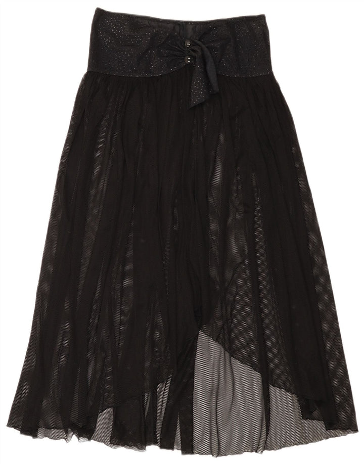 Parah Womens se gennem asymmetrisk nederdel Medium W28 sort polyamid