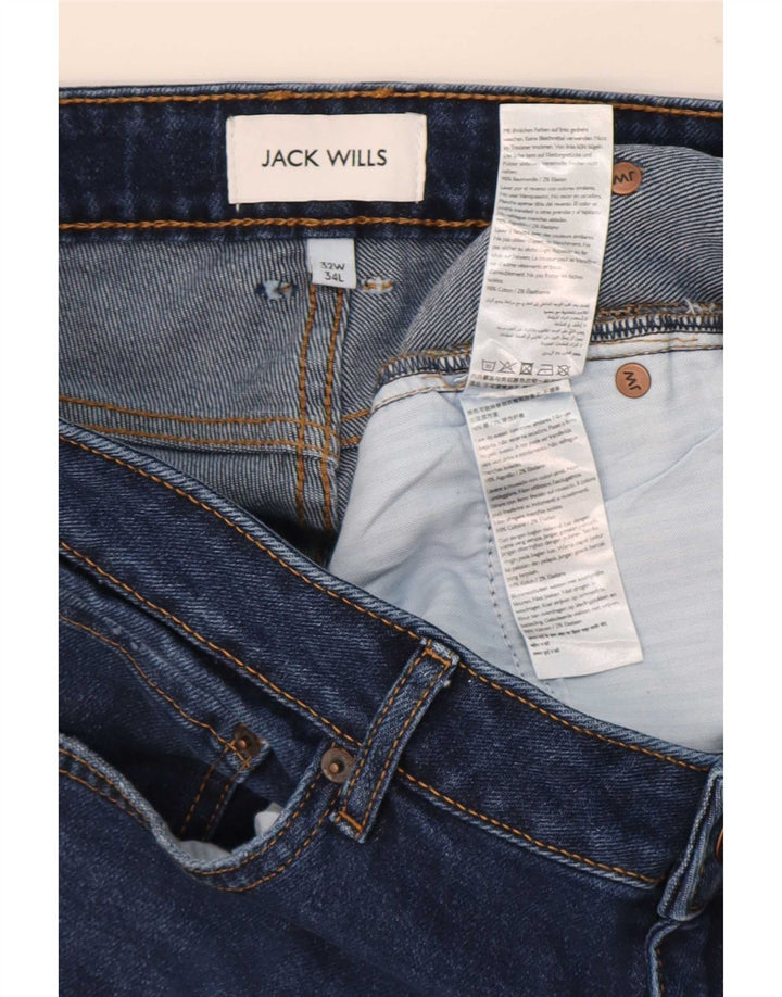 Jack Wills Herre Slim Jeans W32 L34 Marineblå Bomuld