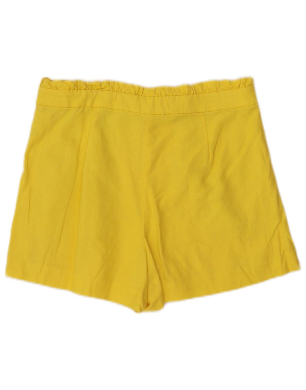 J. Crew Kvinders højtaljede Casual Shorts US 4 Small W29 Yellow Linen