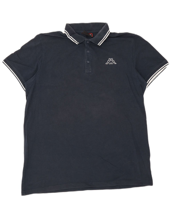 Kappa herre poloskjorte 2XL marineblå stribet bomuld