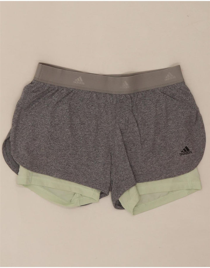 ADIDAS Womens Sport Shorts UK 12/14 Medium  Grey Vintage Adidas and Second-Hand Adidas from Messina Hembry 