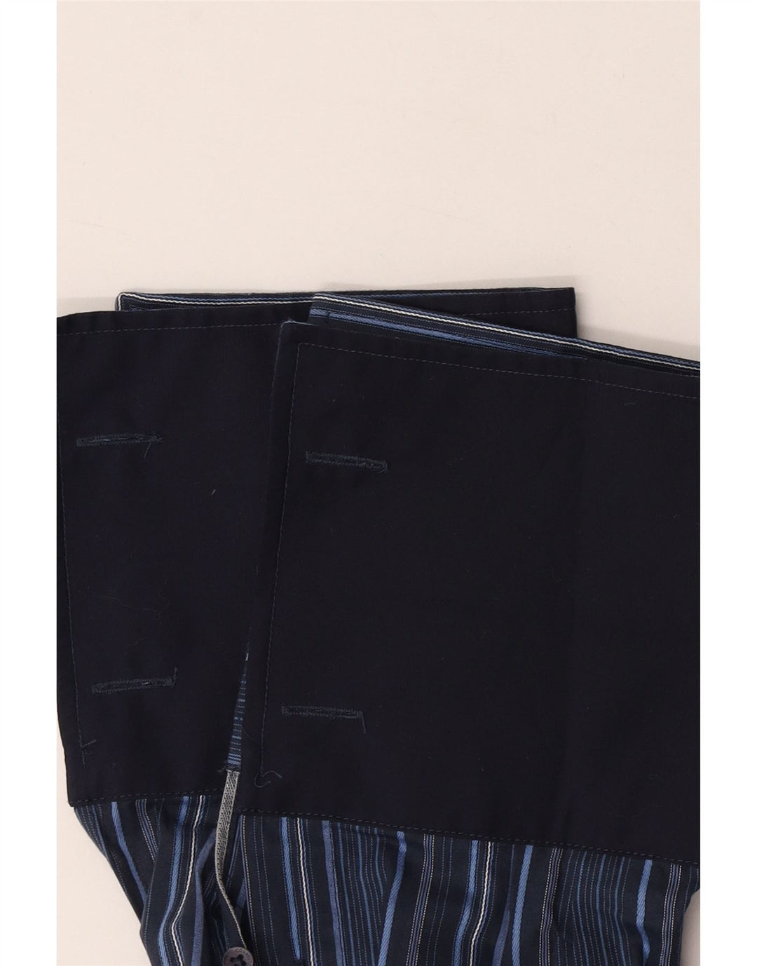 French Connection Herre formel skjorte 2XL marineblå stribet bomuld