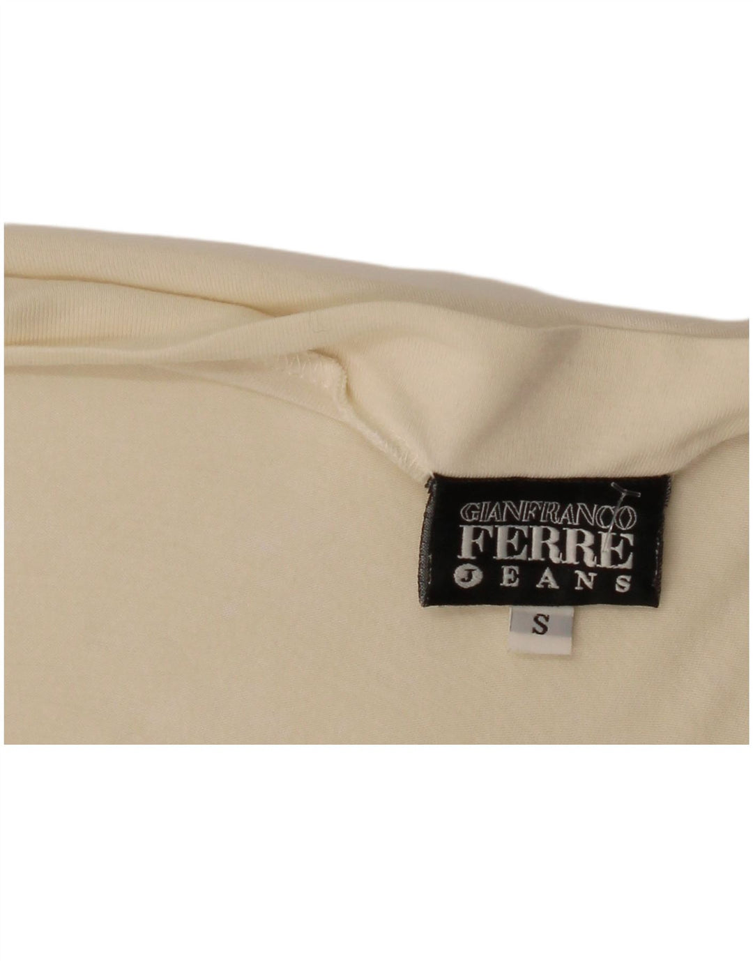 Gianfranco Ferre Dame Grafisk Top Langærmet UK 10 Small Off White