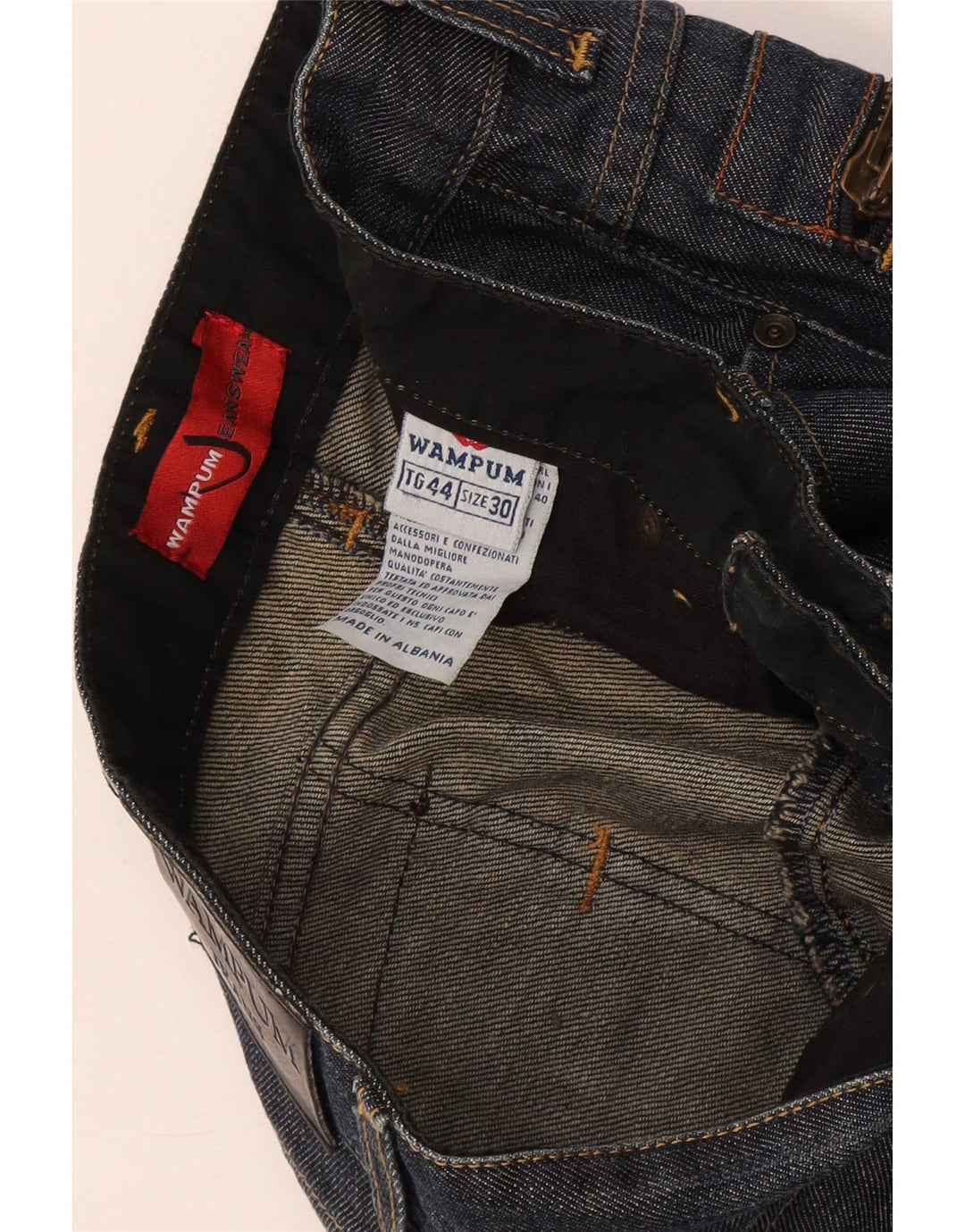 Wampum Slim Jeans til mænd W30 L34 Marineblå bomuld