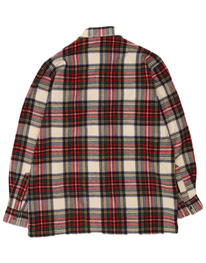 Vintage herre flannel skjorte størrelse 39/40 Medium rød ternet uld