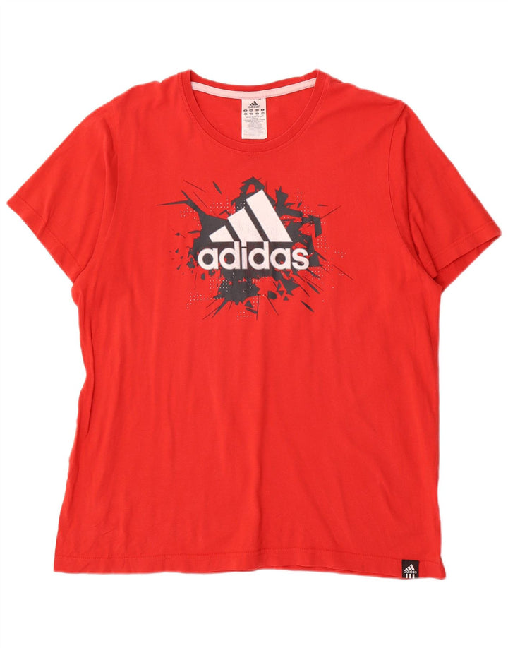 Adidas Herre grafisk T-shirt Top Stor rød bomuld