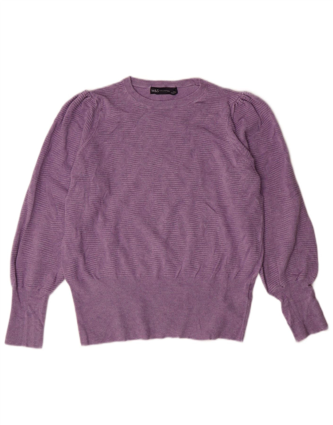 MARKS & SPENCER Dame Boat Neck Jumper Sweater UK 12 Medium Purple