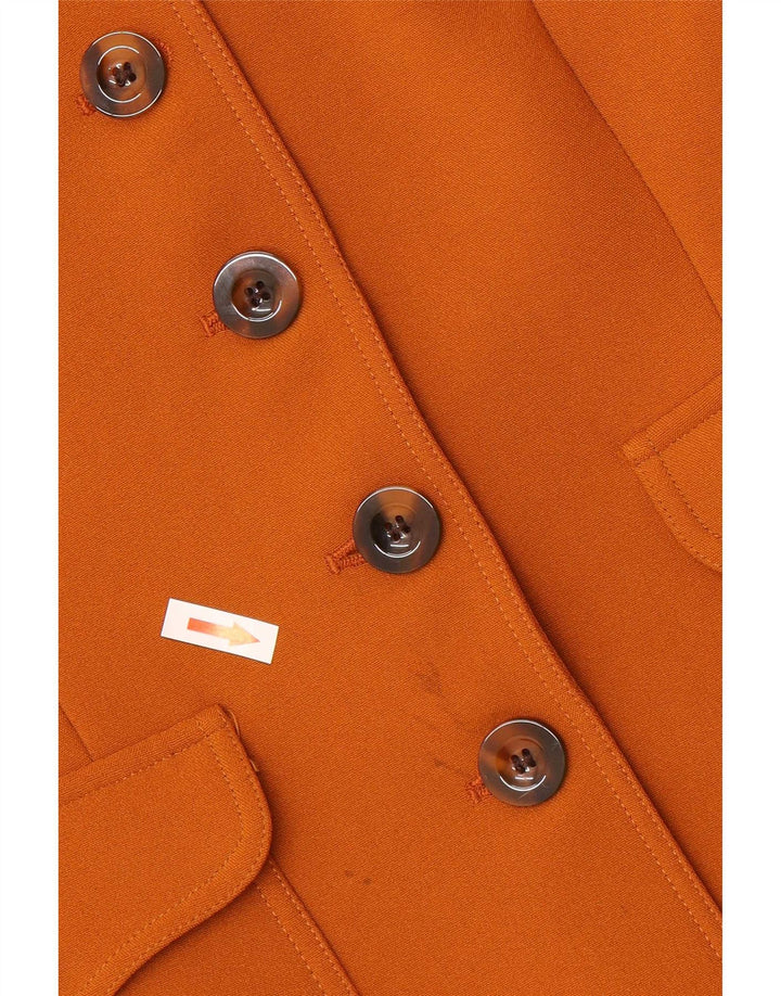 Swish Dame Military 6 Button Blazer Jacket IT 46 Large Brown Polyester