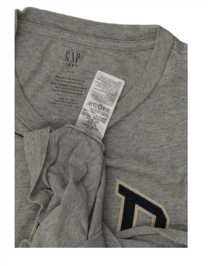 GAP Boys Graphic T-Shirt Top 14-15 Years Grey Cotton