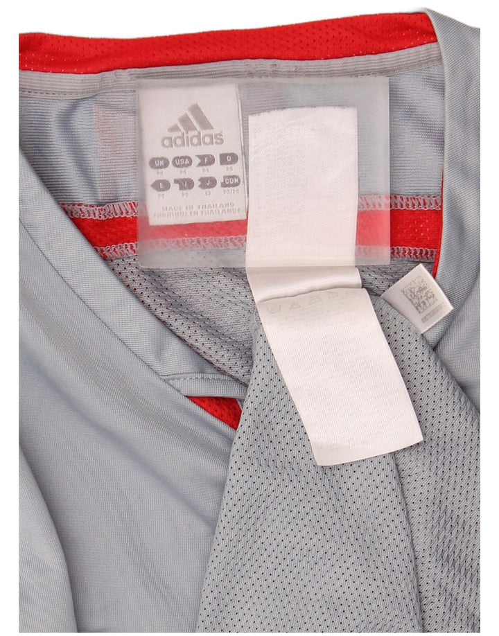 Adidas Herre Climacool T-Shirt Top Medium Grey Colourblock Polyester