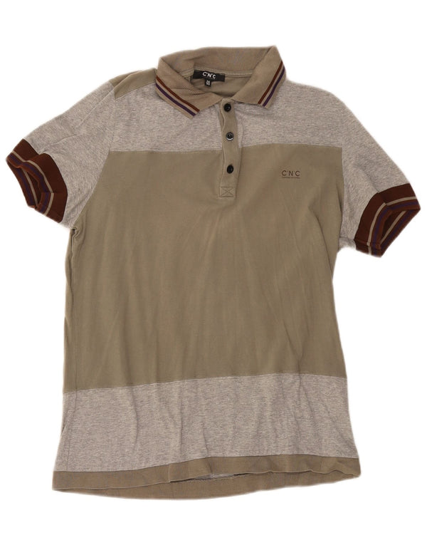 CNC Costume National Herre Polo Shirt EU 36 Small Grey Colourblock