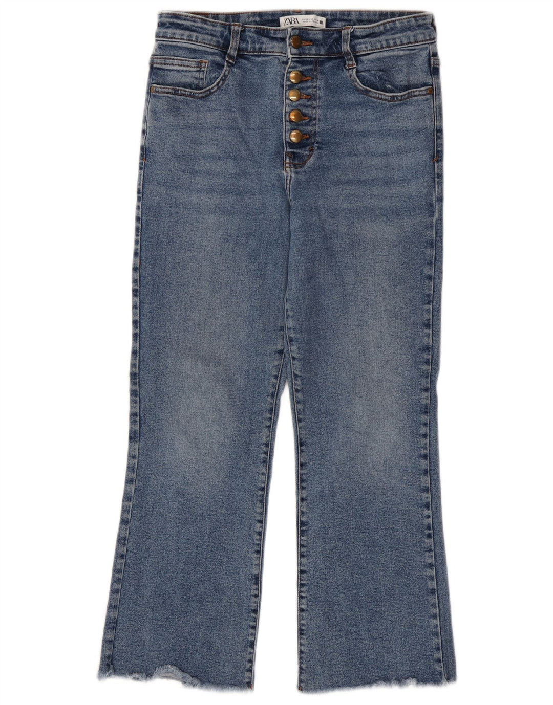 Zara Dame Bootcut Jeans EU 38 Small W28 L25 Blå Bomuld