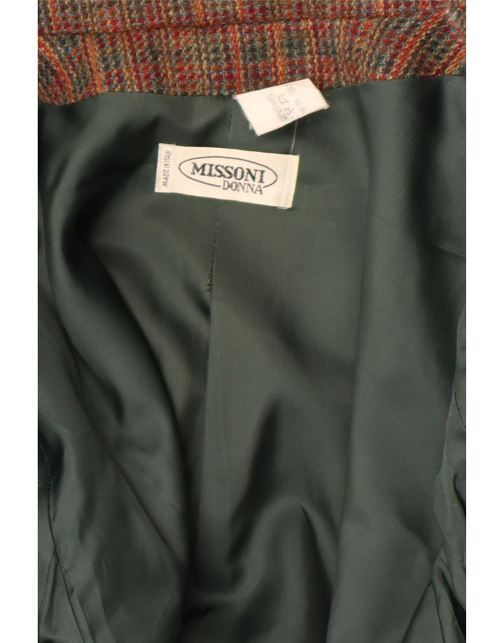 Missoni Dame Blazer Jacket UK 12 Medium Multicolored Striped Classic