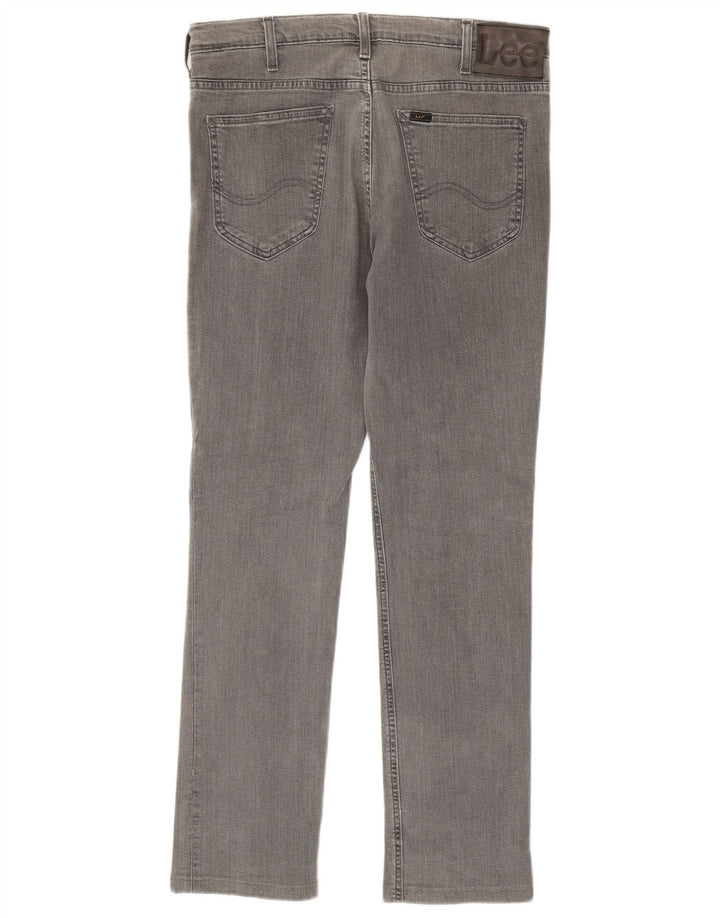 Lee Mens Jegger Straight Jeans W33 L30 Grå Bomuld