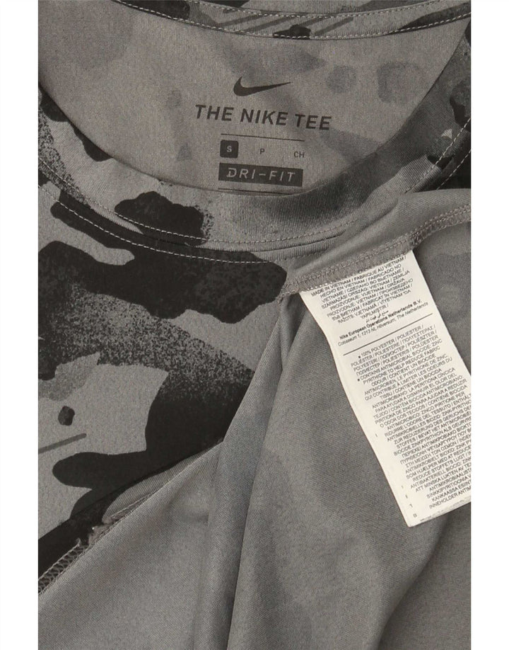 Nike Herre Dri Fit T-shirt Top Lille grå Camouflage Polyester