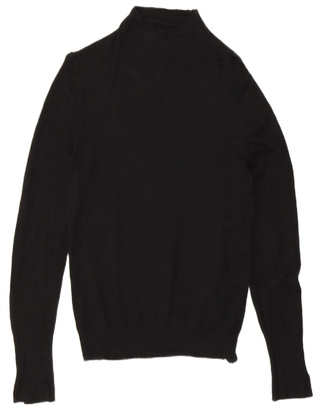 Zara Dame Turtle Neck Jumper Sweater UK 14 Medium Black Viscose