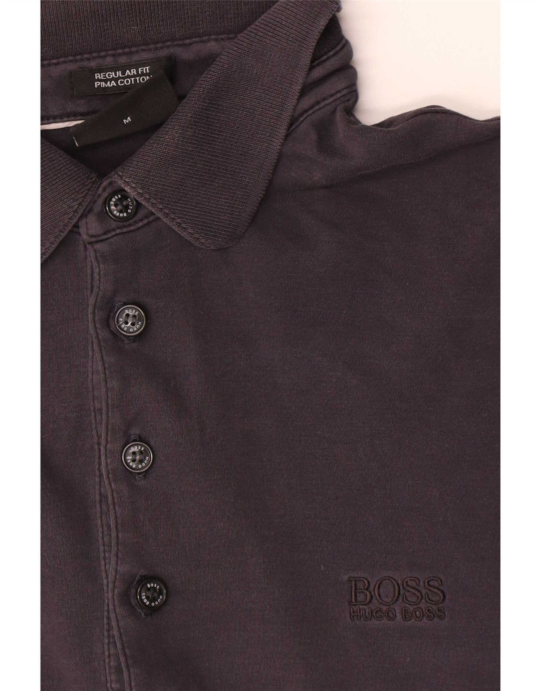 Hugo Boss Langærmet herre poloshirt med normal pasform Medium sort bomuld