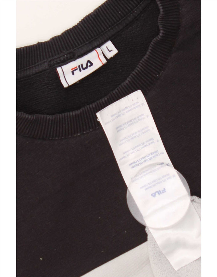 Fila Herre grafisk sweatshirt Jumper Stor flerfarvet Colourblock Bomuld