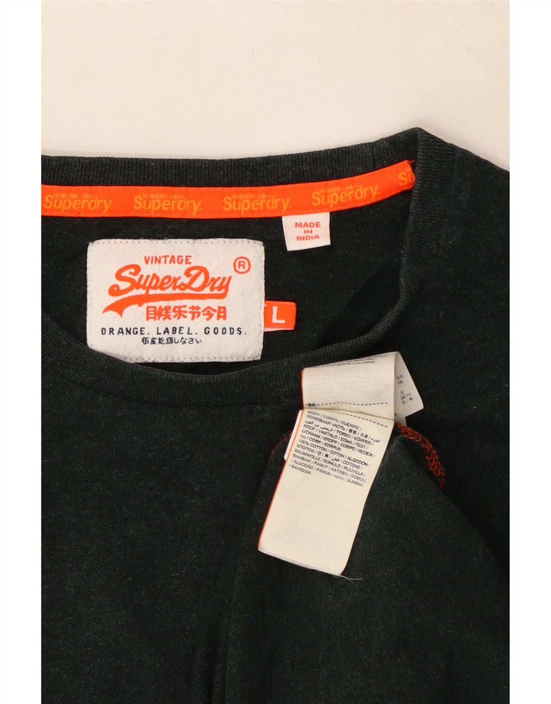 Superdry T-shirt top til mænd, stor sort bomuld