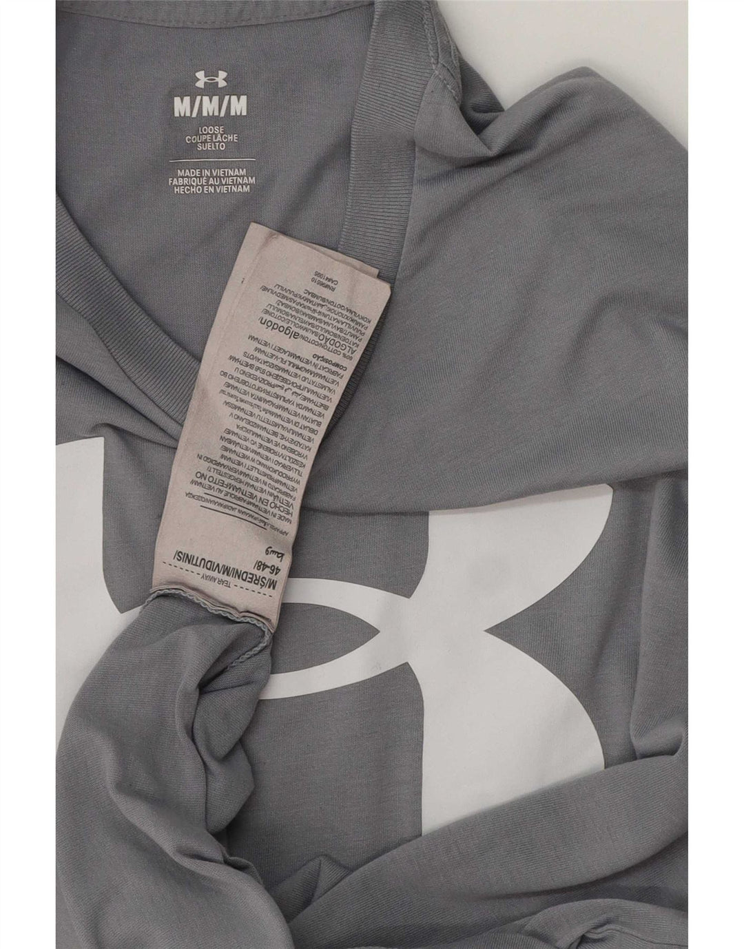 Under Armour Herre Loose Fit Grafisk T-Shirt Top Medium Grå Bomuld