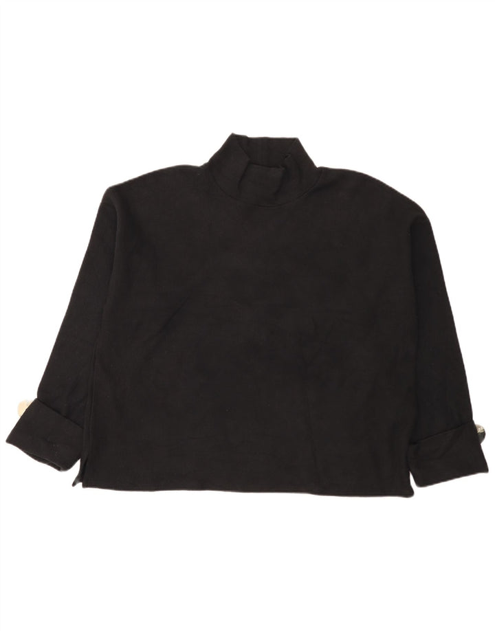 Zara Dame Oversized Top Langærmet UK 14 Medium Sort Bomuld