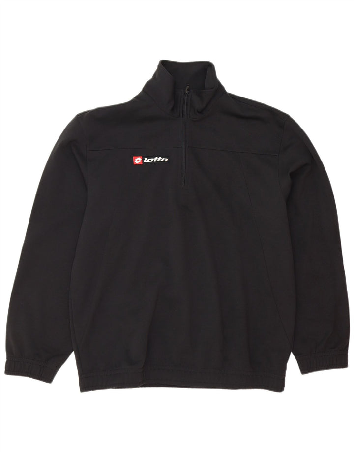 Lotto Herre Zip Neck Pullover Træningsdragt Top XL Sort Polyester Sports