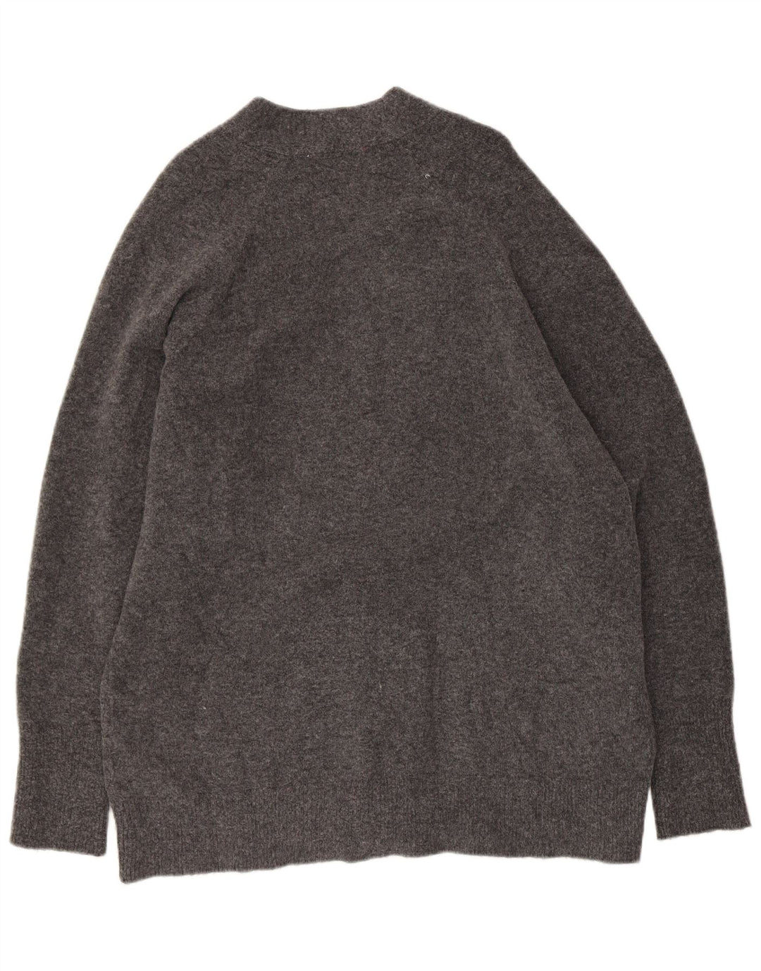 Zara Dame Oversized Cardigan Sweater UK 10 Small Grå Nylon