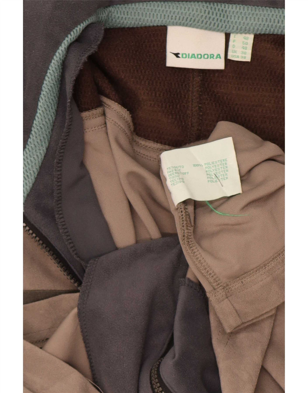 Diadora Træningsdragt til mænd Topjakke UK 38 Medium Brun Colourblock Polyester