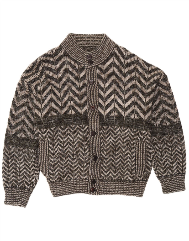 Vintage herre cardigan sweater XL Grå Chevron