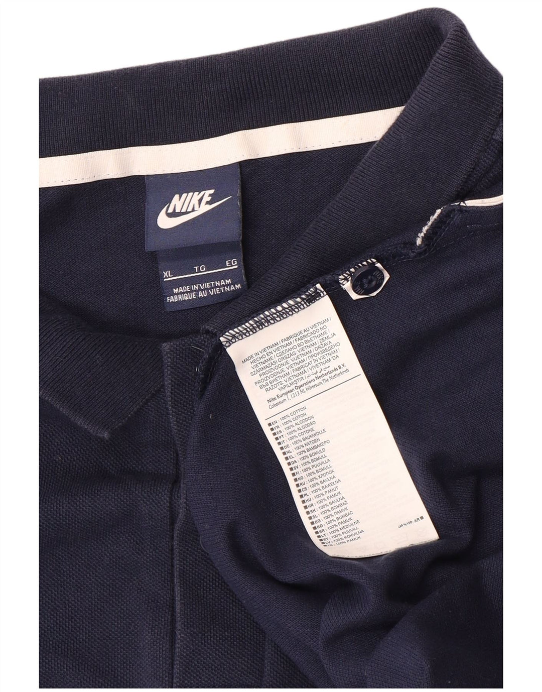 NIKE herre poloshirt XL marineblå bomuld