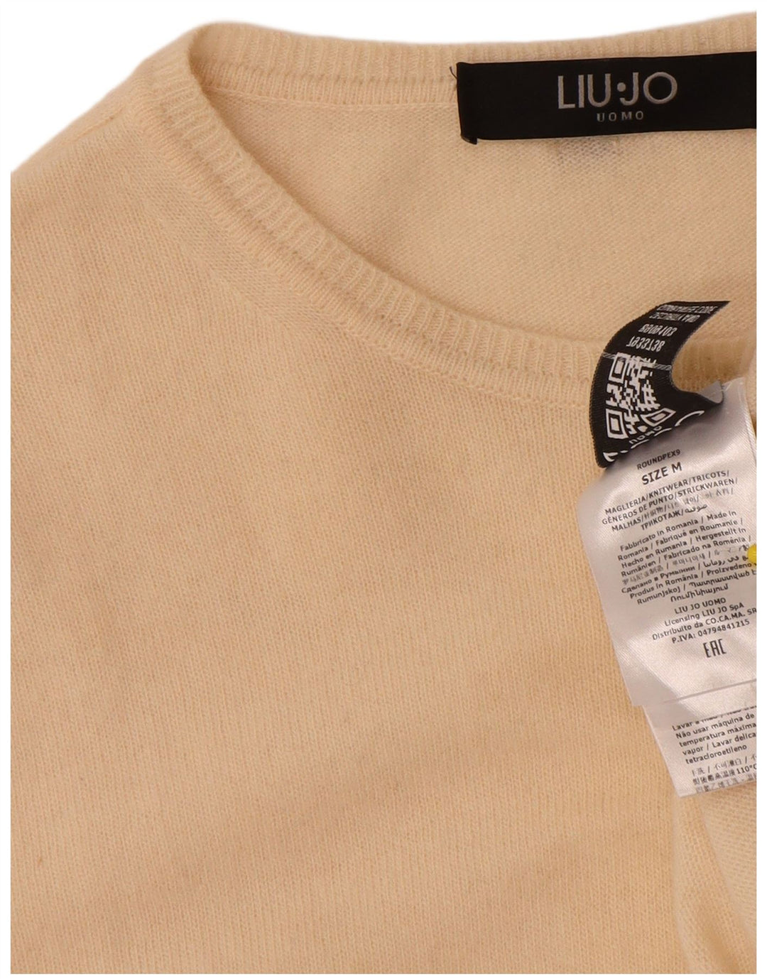 Liu Jo Herre trøjetrøje med rund hals Medium Beige Virgin Wool