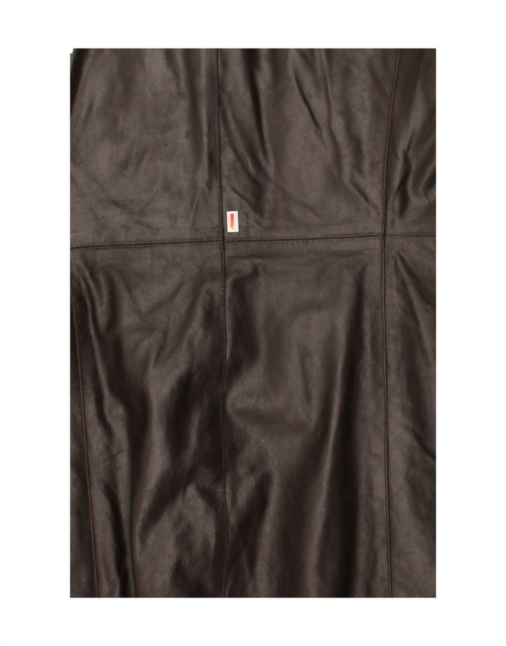 VINTAGE Womens Leather Coat UK 10 Small Brown Leather Vintage Vintage and Second-Hand Vintage from Messina Hembry 