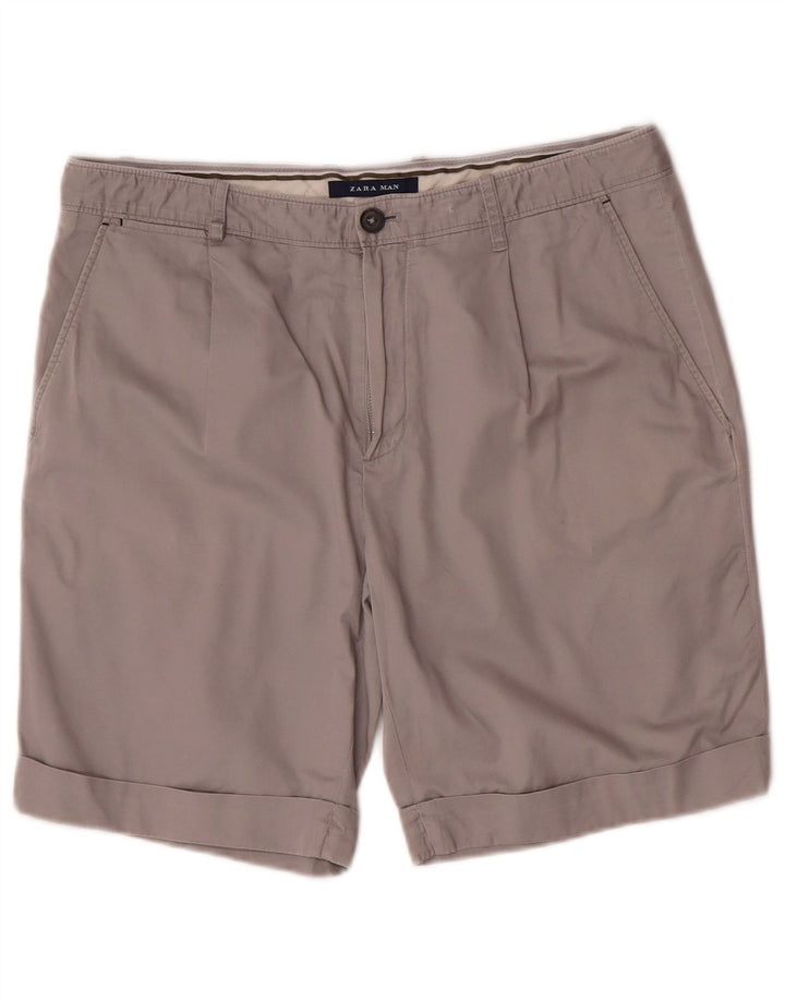 Zara Herre Pegged Chino Shorts EU 42 Large W32 Grå