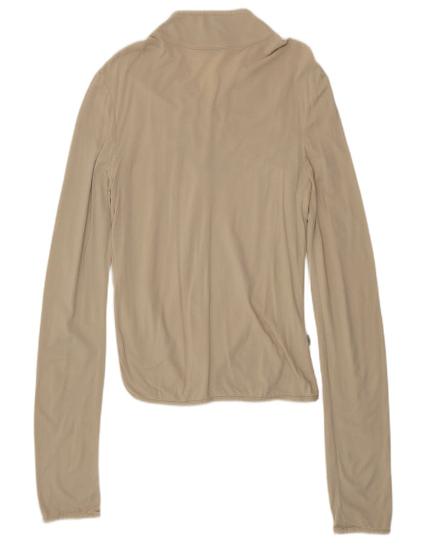 Nike Dame Dri Fit Top Langærmet UK 8/10 Small Beige