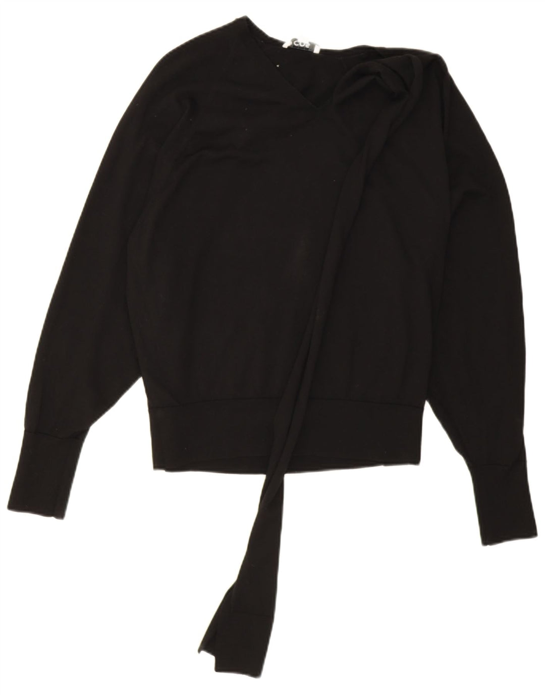 Cos Dame Oversized V-hals sweater UK 10 Small Black Wool