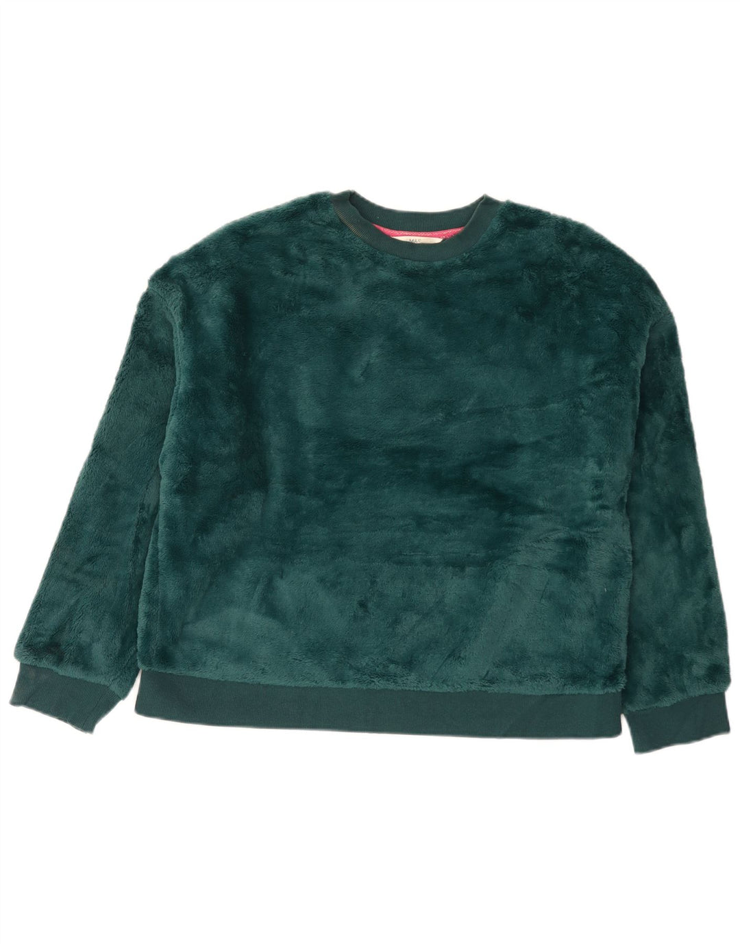 Marks & Spencer Dame Velour Sweatshirt Jumper UK 14 Medium Green