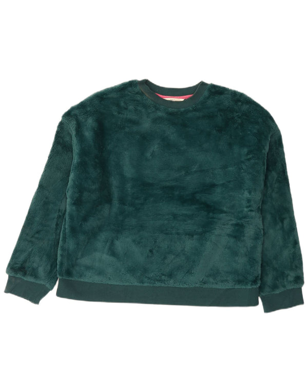 Marks & Spencer Dame Velour Sweatshirt Jumper UK 14 Medium Green