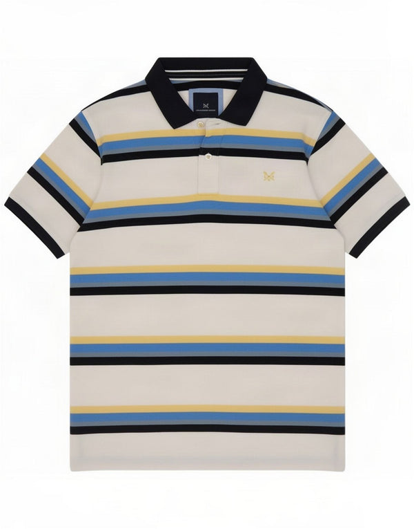 Besætningstøj Herre Rugby Polo Shirt Stor hvid stribet bomuld