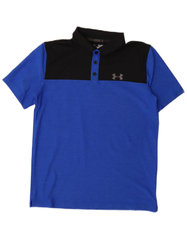Under Armour Boys Heat Gear Polo Shirt 13-14 år XL Blå Colourblock