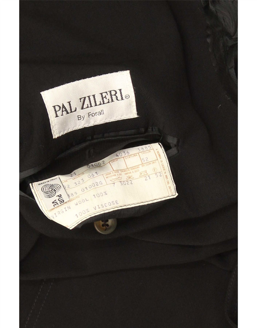 Pal Zileri Herre dobbeltradet blazerjakke IT 52 XL Sort Virgin Wool