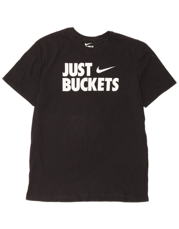 Nike herre Dri Fit grafisk T-shirt top XL sort bomuld