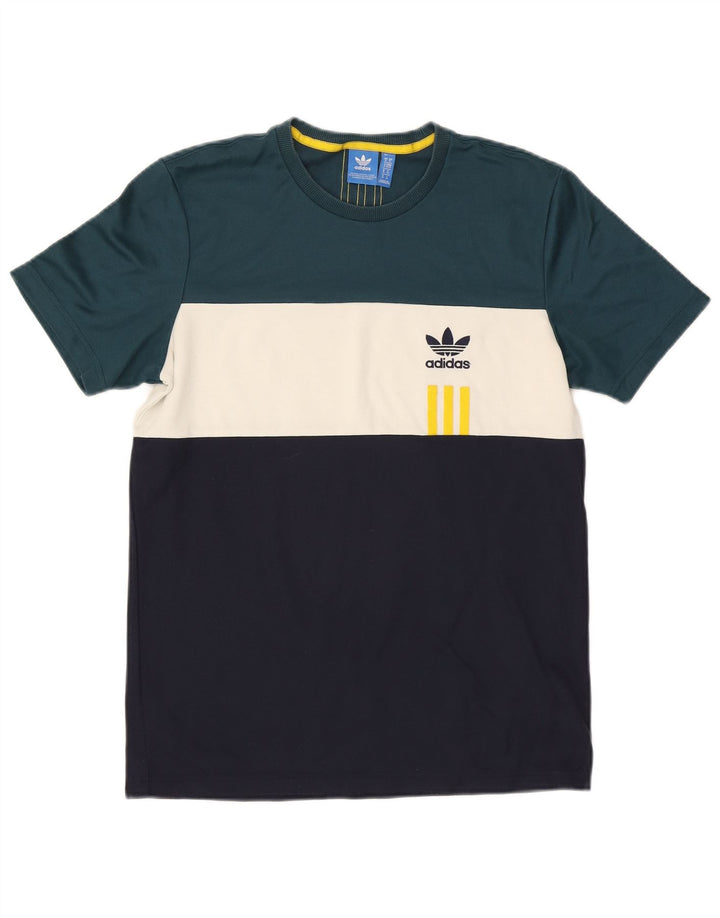 Adidas Herre T-Shirt Top Medium Flerfarvet Colourblock Bomuld
