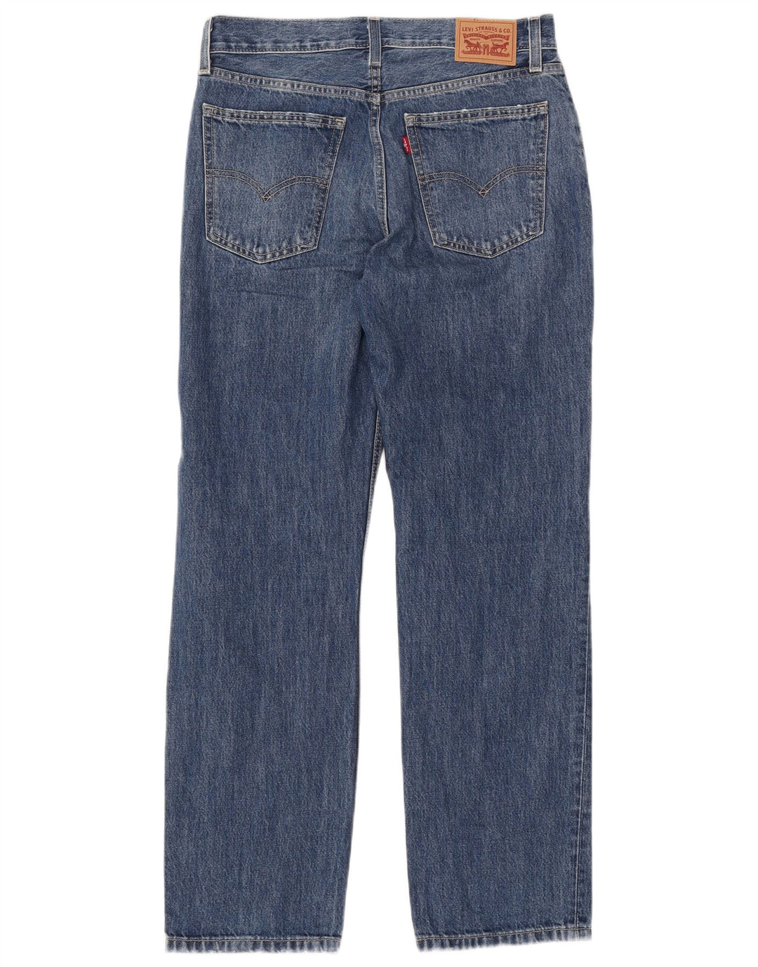 LEVI'S Dame Low Pro Distressed Straight Jeans W28 L31 Blå Bomuld