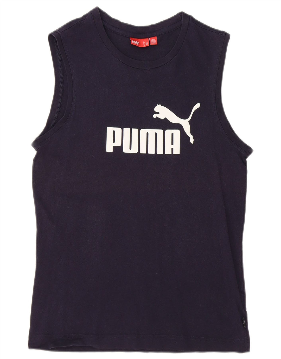 PUMA Mens Graphic Vest Top Small Navy Blue Cotton