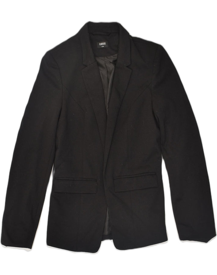 OASIS Womens 1 Button Blazer Jacket UK 8 Small Black Polyester | Vintage Oasis | Thrift | Second-Hand Oasis | Used Clothing | Messina Hembry 
