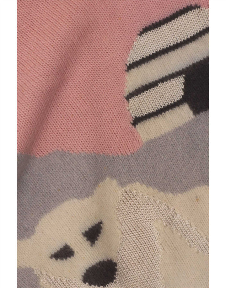 Silvy Womens grafisk rund hals sweater IT 44 Medium Pink Colourblock